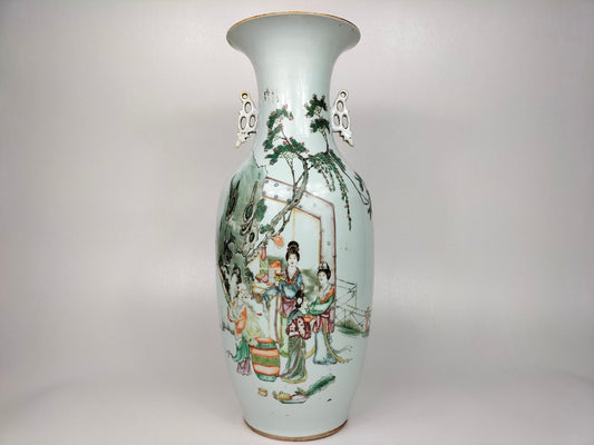 带有花园场景的大型古董中国花瓶 // 民国时期 (1912-1949) #2